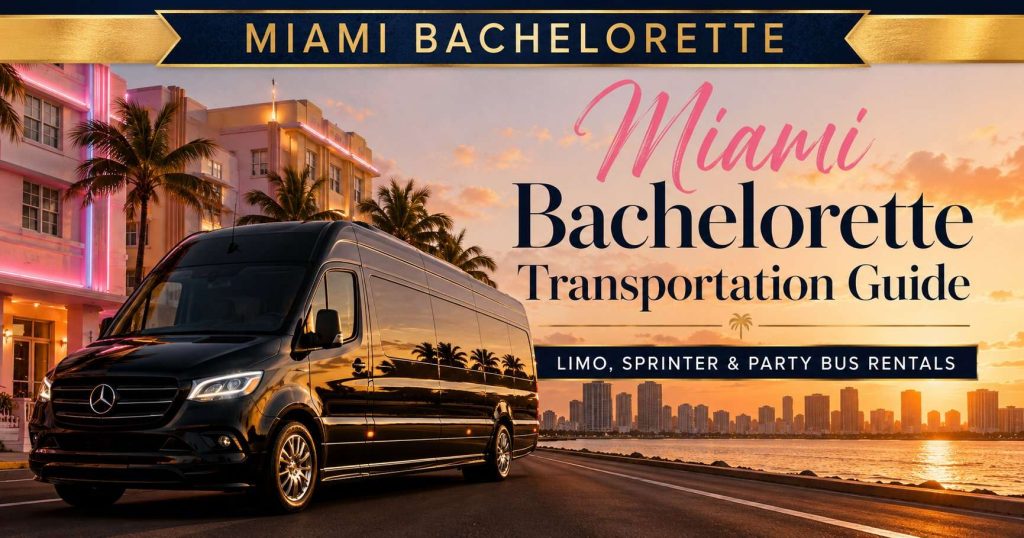 Shuttle D'Luxe Miami bachelorette transportation: luxury Sprinter, stretch limo, and party bus rentals across South Florida.